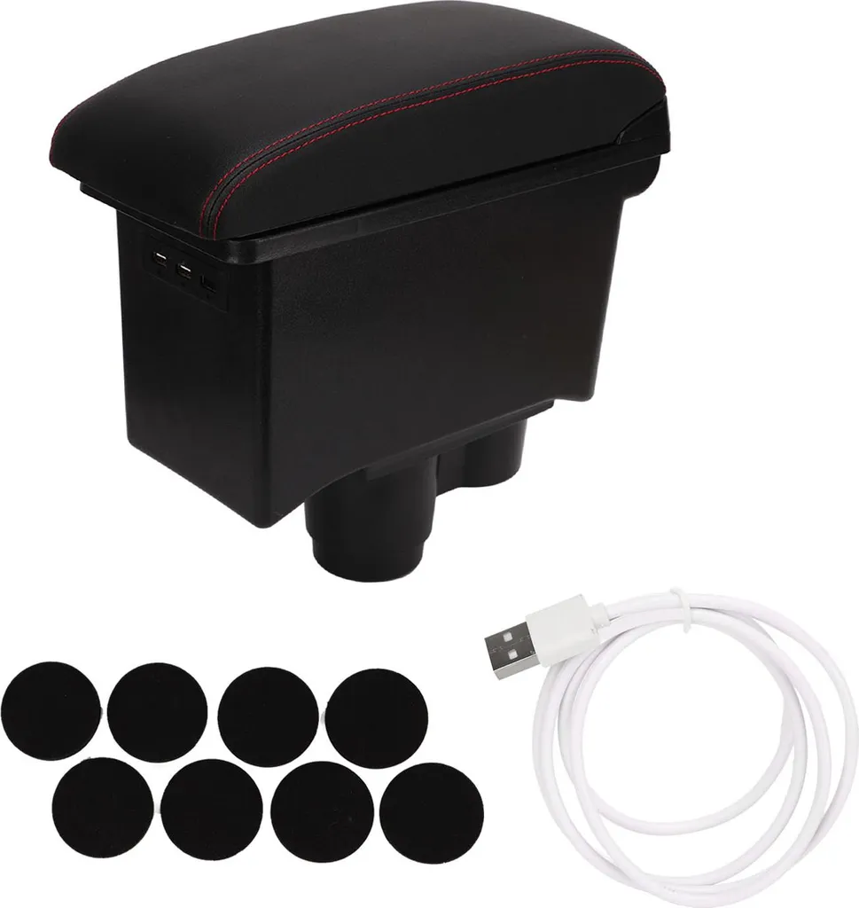 Accoudoir Central pour Duster 2019-2022 avec 3 Ports USB et Cuir Noir