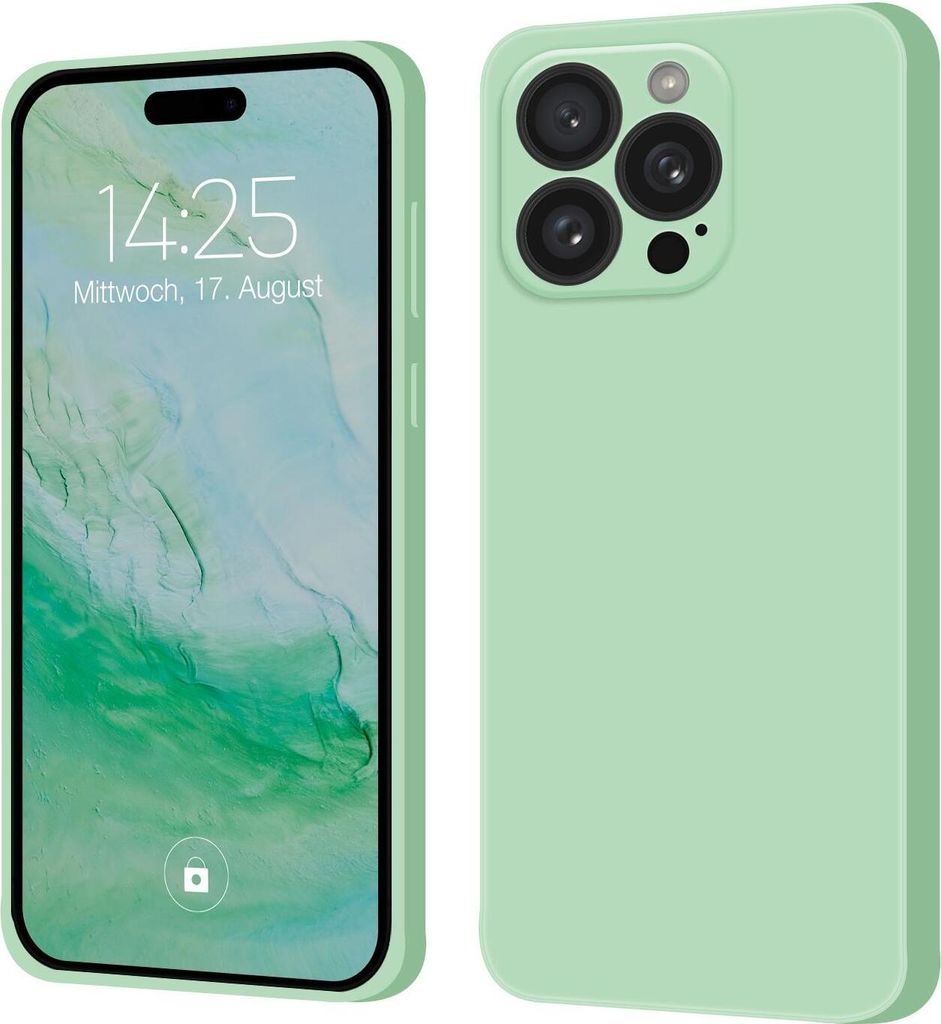Hülle für Apple iPhone 16 Pro Case Cover Bumper Silikon Softgrip Schutzhülle Farbe: Türkis