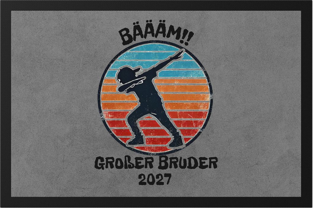 Bääm! Großer Bruder 2027 Fußmatte Ankündigung Dab Geburt Produktbild 