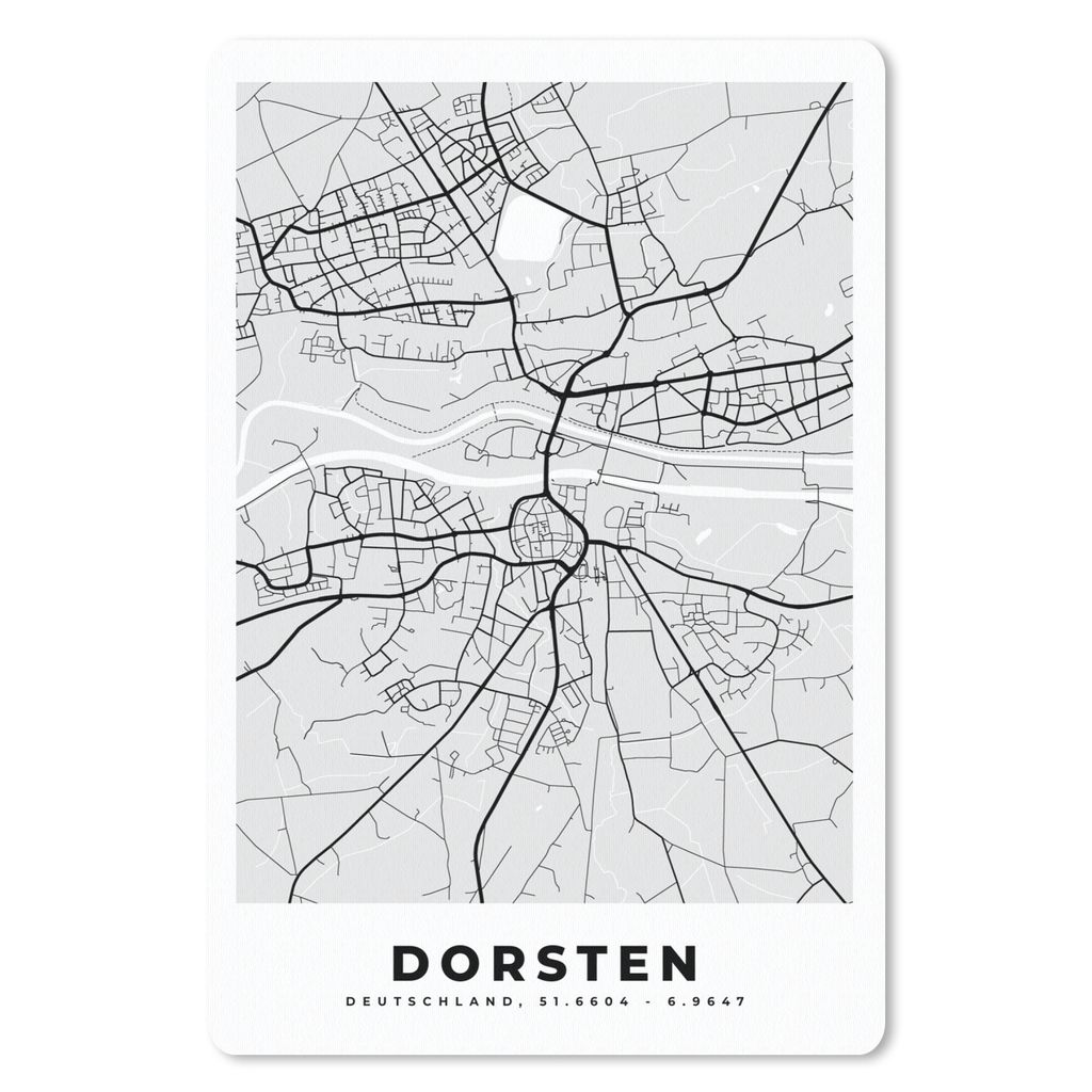 MuchoWow Mauspad Mousepad Karte - Deutschland - Dorsten - Karte - Stadtplan 18x27 cm - Mousepads - Maus Mat - Pad - Mausunterlage