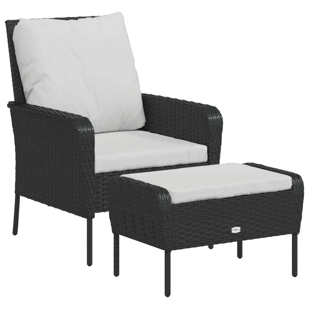 Sedia da Giardino vidaXL in Rattan Sintetico | Confortevole con Poggiapiedi