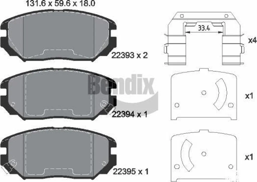 Plaquettes de frein haute performance BENDIX BPD1887 standard OE 58101