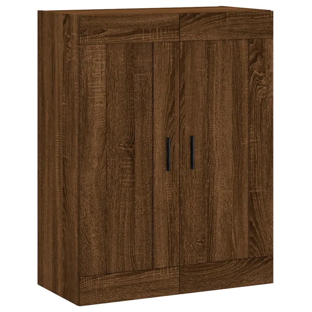 Meuble de rangement mural marron aspect chêne 90 cm en bois robuste - 3