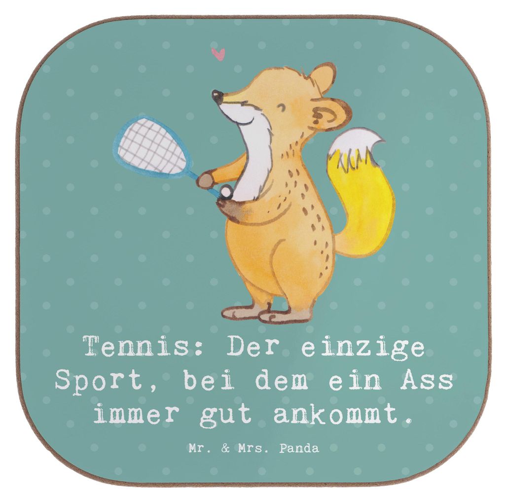 Mr. & Mrs. Panda Tischuntersetzer Tennis Ass - Meeresbrise - Geschenk, gläseruntersetzer, Sportler, Spruch, Aufschlag, Humor, Sport, Geschenke, im...