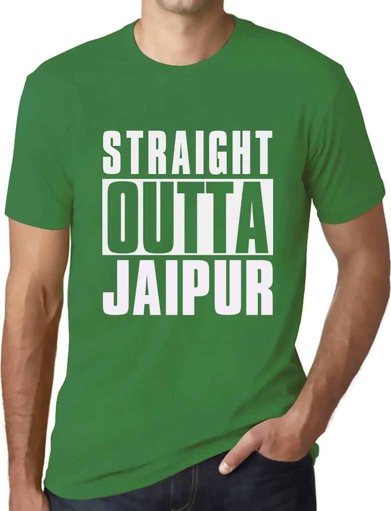 Herren Grafik T-Shirt Straight Outta Jaipur Öko-Verantwortlich Vintage Jahrgang Kurzarm Lustige Druck Geburtstag Geschenk Mann
