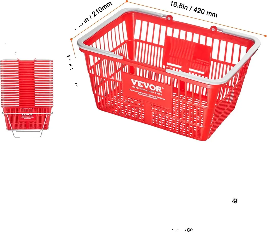 Chariot de magasin 21L en plastique PE - Set de 20 unités empilables