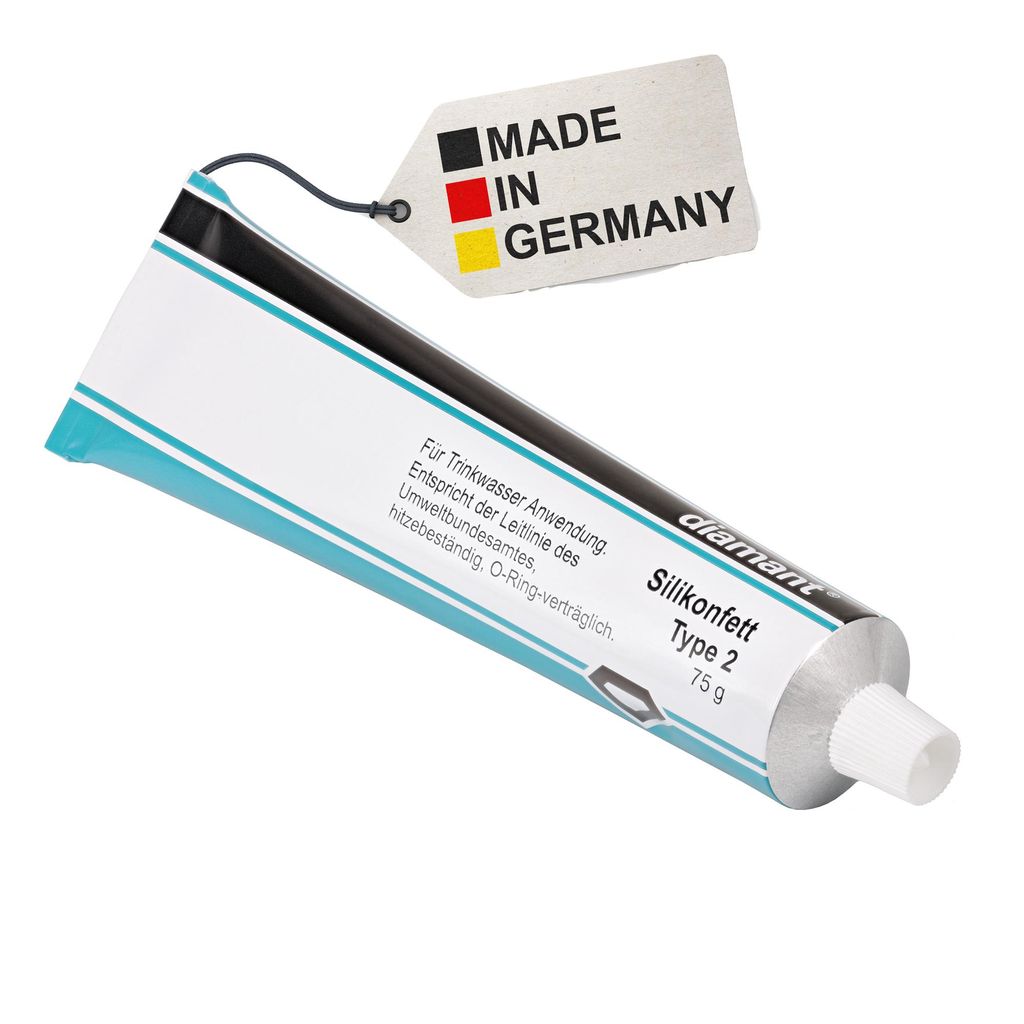 Silikonfett 75g Typ 2 von Diamant für O-Ringe Dichtungen , Kaffeemaschinen Brühgruppen, Wasserhahn , Lebensmittelqualität Klempner Fett Schmierm...