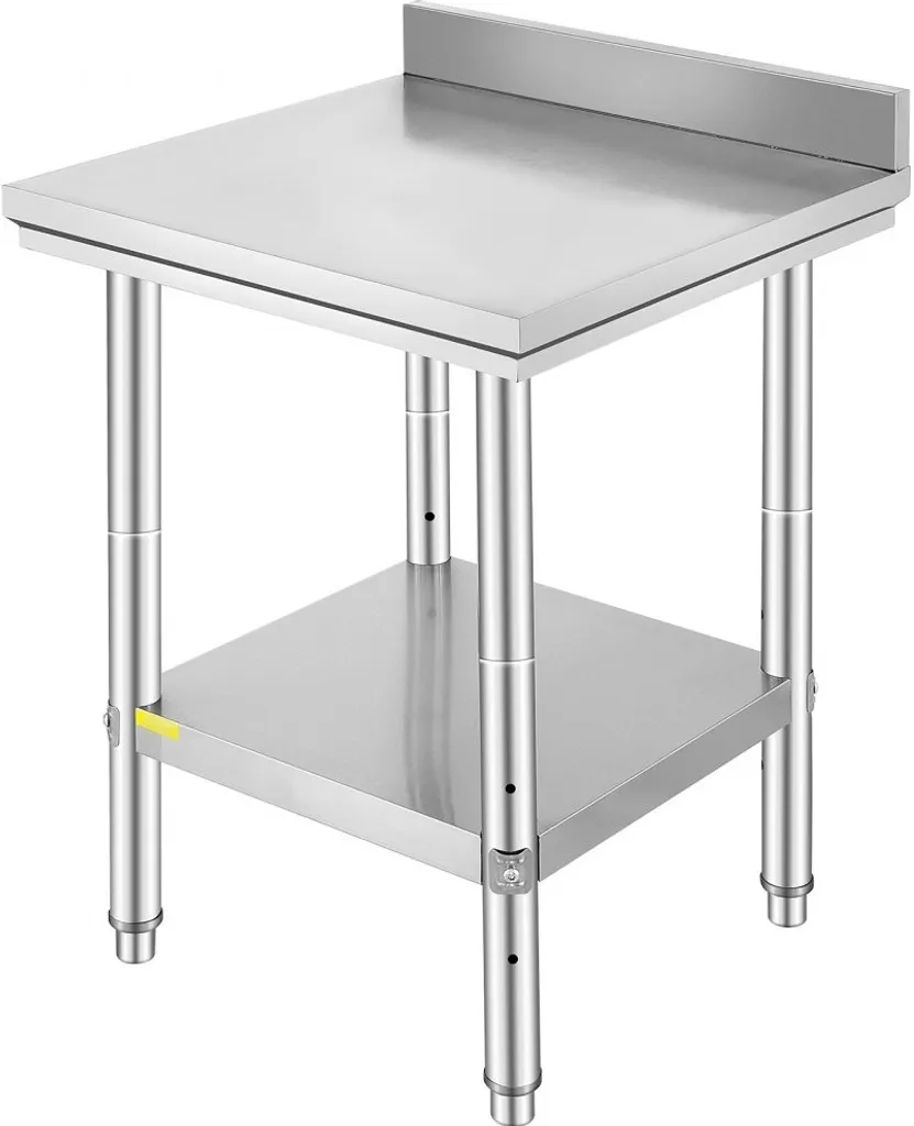 Table de travail inox 60x60 cm : fini la rouille et les murs tachés