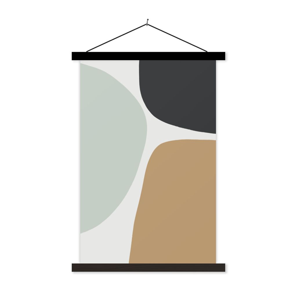 MuchoWow Textilposter Pastell - Minimalismus - Gestaltung 40x60 cm mit schwarzem Rahmen - Wanddekorationen