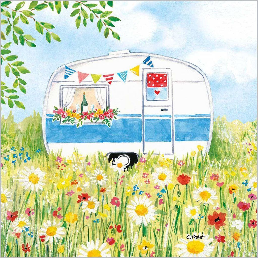 Servietten 33x33cm Happy Camping Zdjęcie produktu 