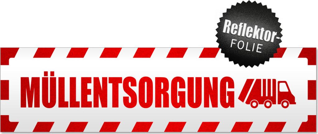 Müllentsorgung Müllwagen gestreift Magnetschild Schild magnetisch