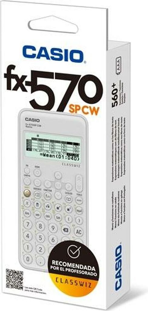 Casio FX-570SP CW wissenschaftlicher Taschenrechner, empfohlen für den Lebenslauf Spanisch und Portugiesisch, 5 Sprachen, über 560 Funktionen, Weiß
