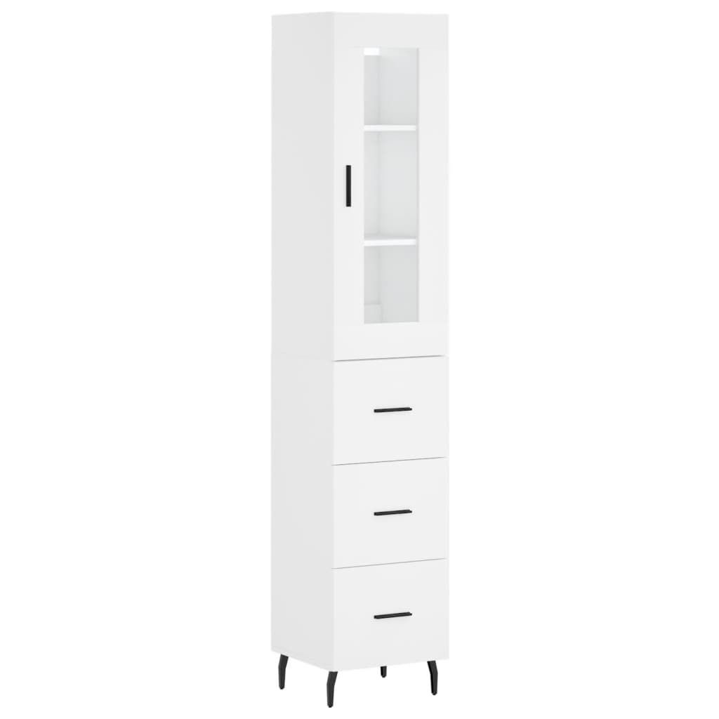 Highboard Weiß 34,5x34x180 cm Holzwerkstoff