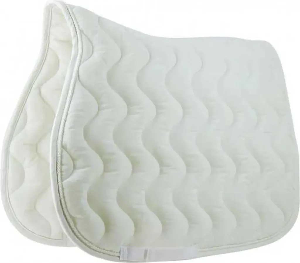 Tapis de selle anti-frottement EQUITHÈME Polyfun blanc pour demi-sang