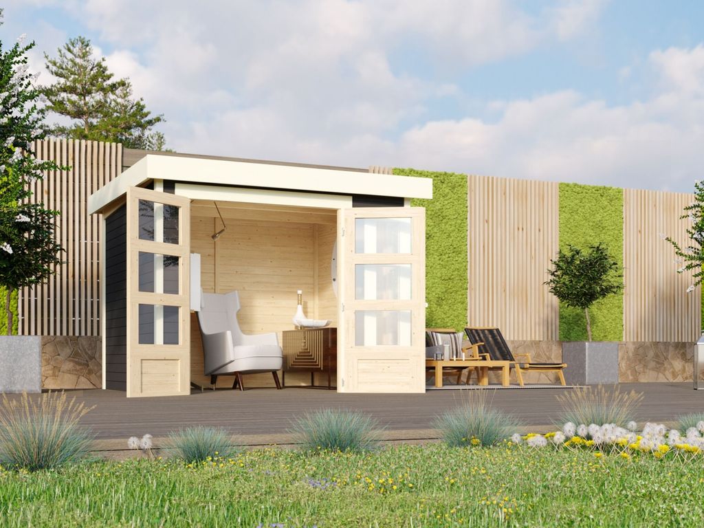 Karibu Gartenhaus Gerätehaus Kerko 3 terragrau 242x217x211 Produktbild 