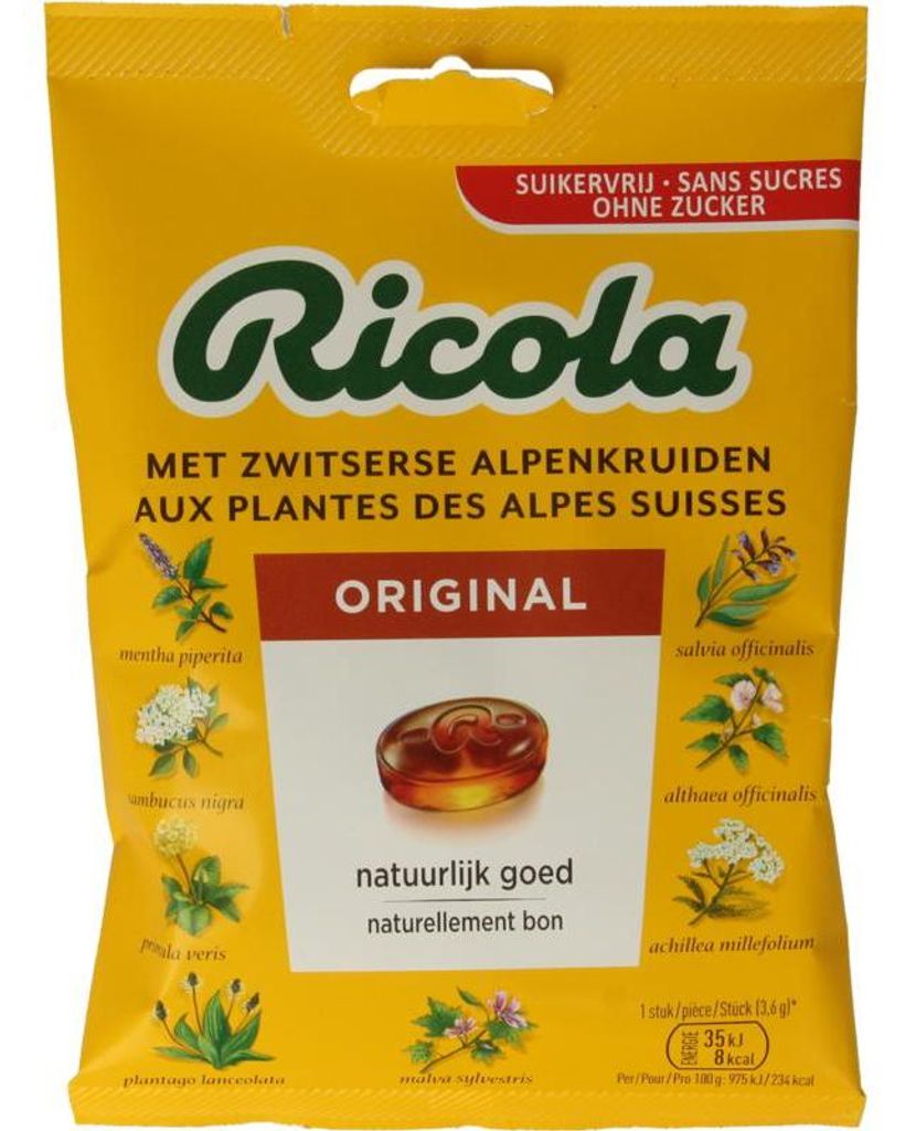 Ricola Original Suikervrij (75 gr) Productafbeelding 