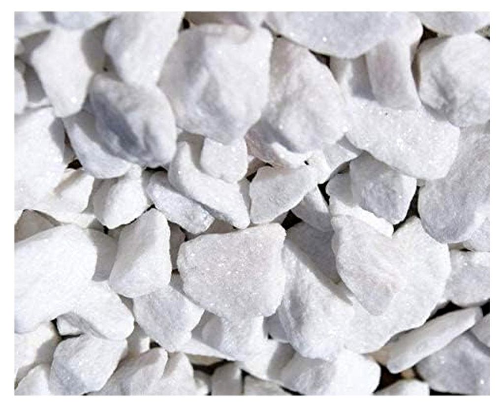Weiße, gerundete Marmorsteine, Dekosteine, Kies, Nuggets, Kieselsteine (8-16 mm, 5)