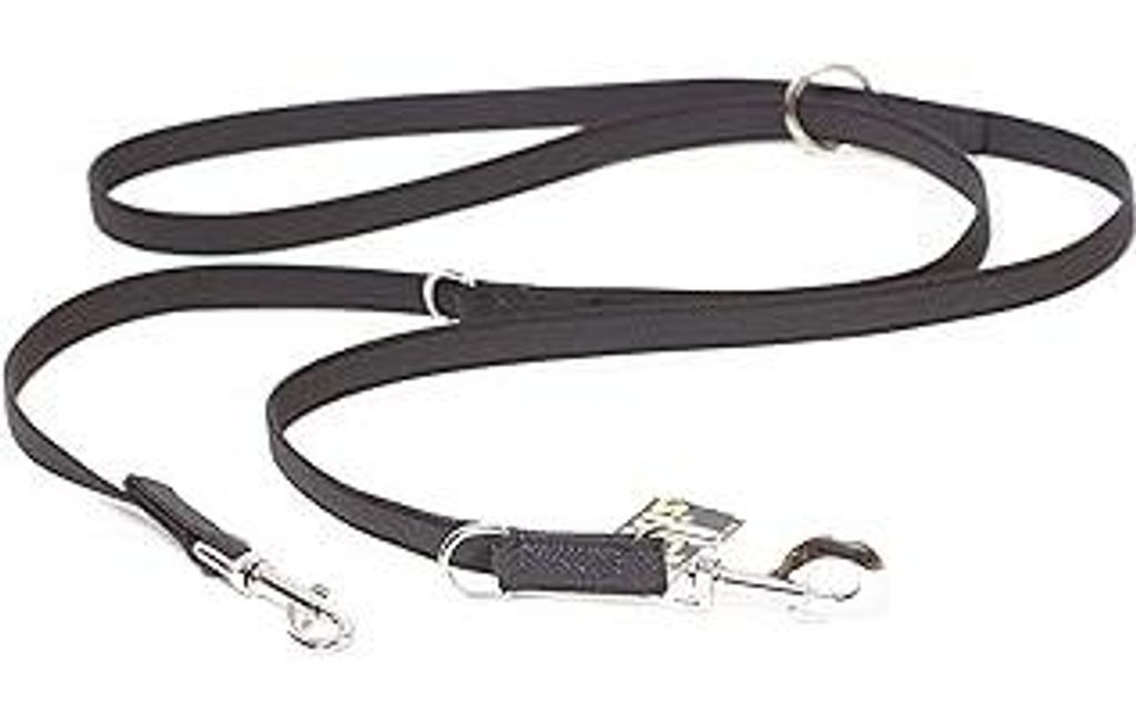 IDC Color & Gray verstellbare Leine mit Doppelkarabiner, 20 mm x 2,2 m, Schwarz-Grau