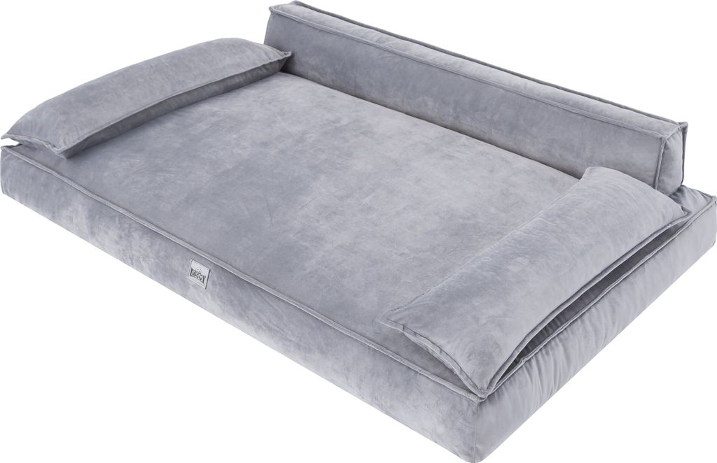 Hundebett CHAMPION ( 78 x 54 cm ) – robustes Samt Haustierbett mit abnehmbarem Bezug, waschbar & komfortabel – Doggy