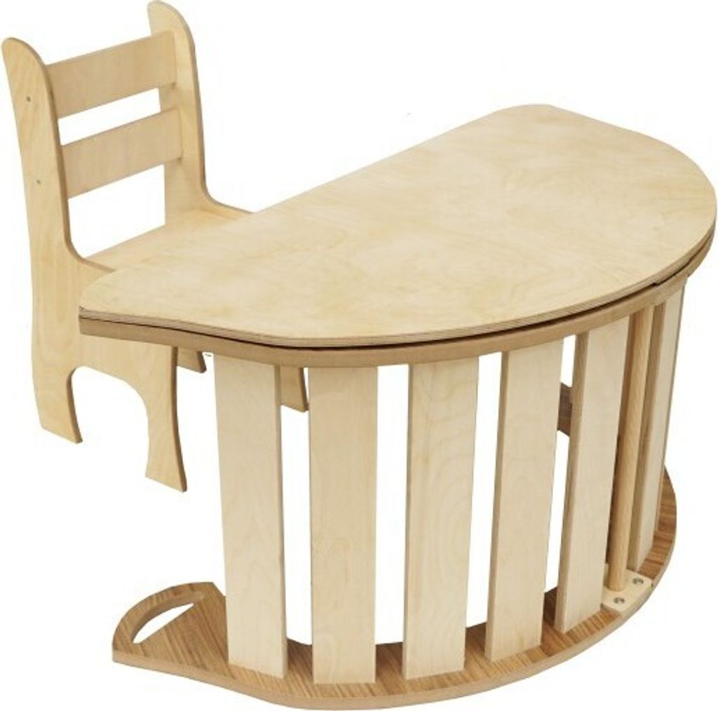 Skyline Kletterbogen Klettergerüste Kletterdreieck Baby Kletterwippe Holzbogen für Kinder Montessori Klappbar Tisch, mod.C, 85x43x42cm, Eichenimitat