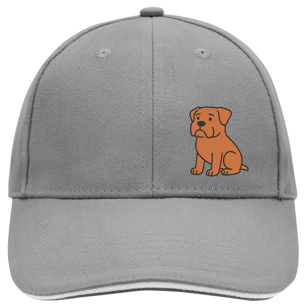 Huuraa Cappy Mütze Bordeauxdogge Comic Bordeauxi Dark Grey/White Baumwolle 6-Panel Kappe Geschenkidee