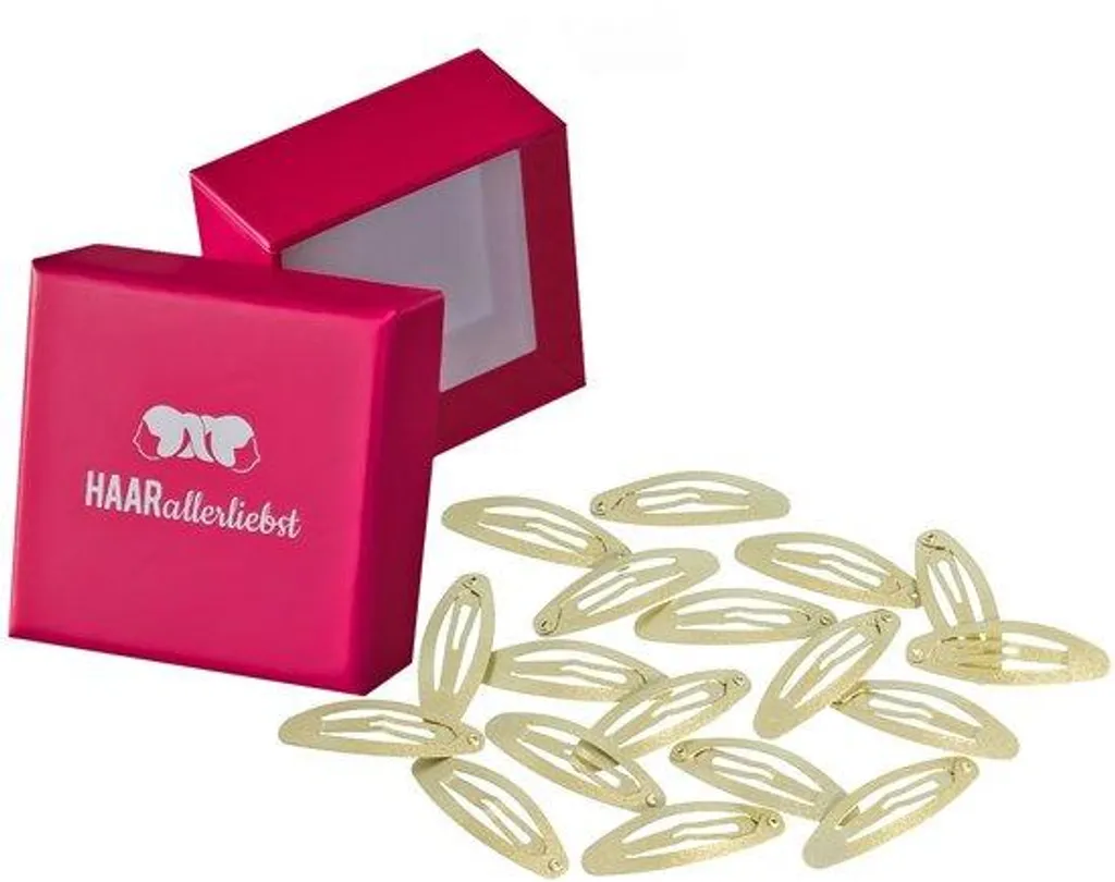 Barrettes cheveux anti-glisse dorées pour enfants lot de 20 avec boîte