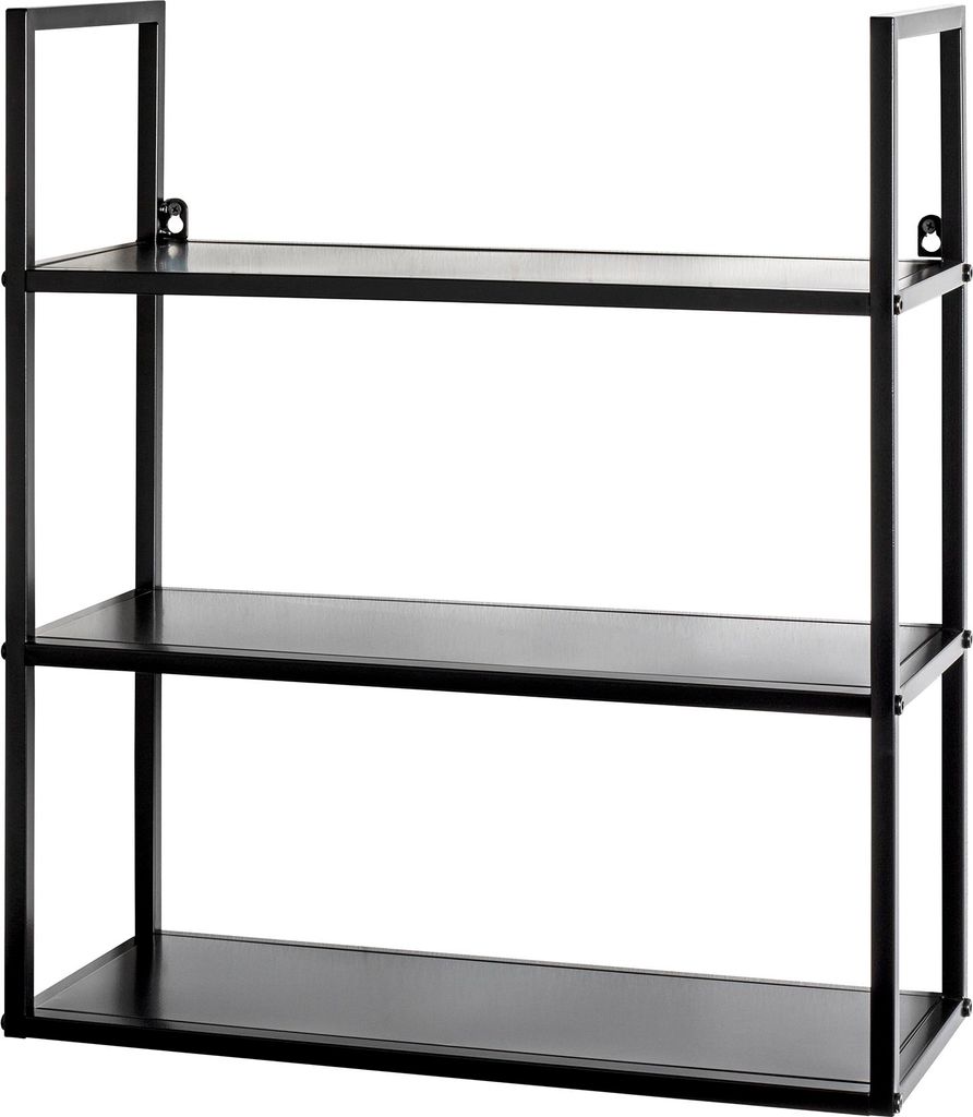 HAKU Wandregal schwarz - Metall, B/H/T: 50x58x20 cm Produktbild 