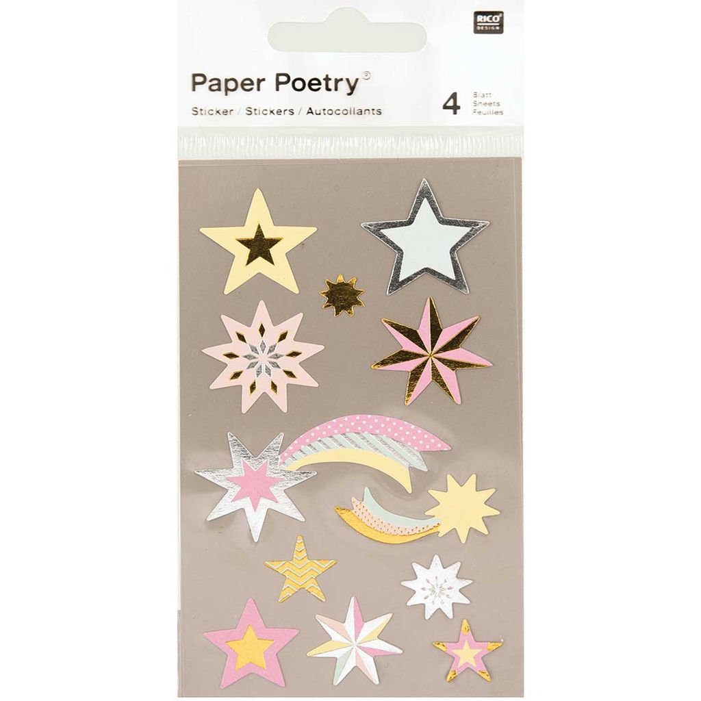 Sticker Sterne pastell metallic