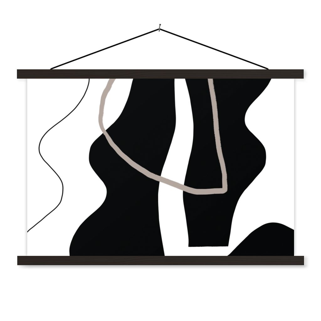 MuchoWow Textilposter Abstrakt - Minimalismus - Design 150x100 cm mit schwarzem Rahmen - Schlafzimmer