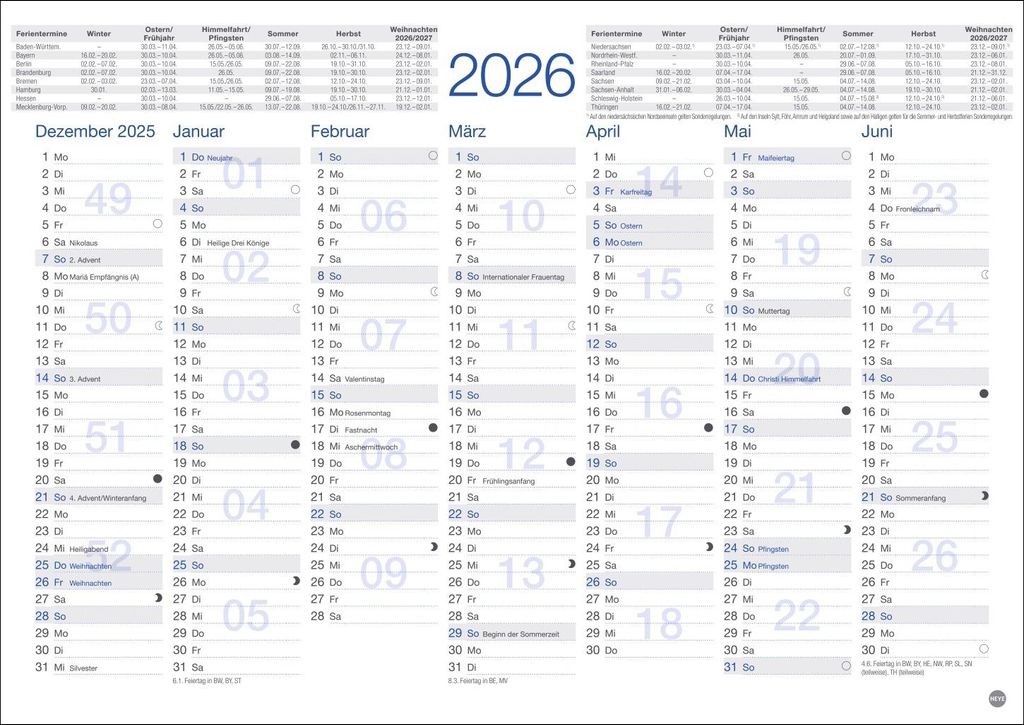 Kalender 2026 - Tafelkalender A4 Produktbild 