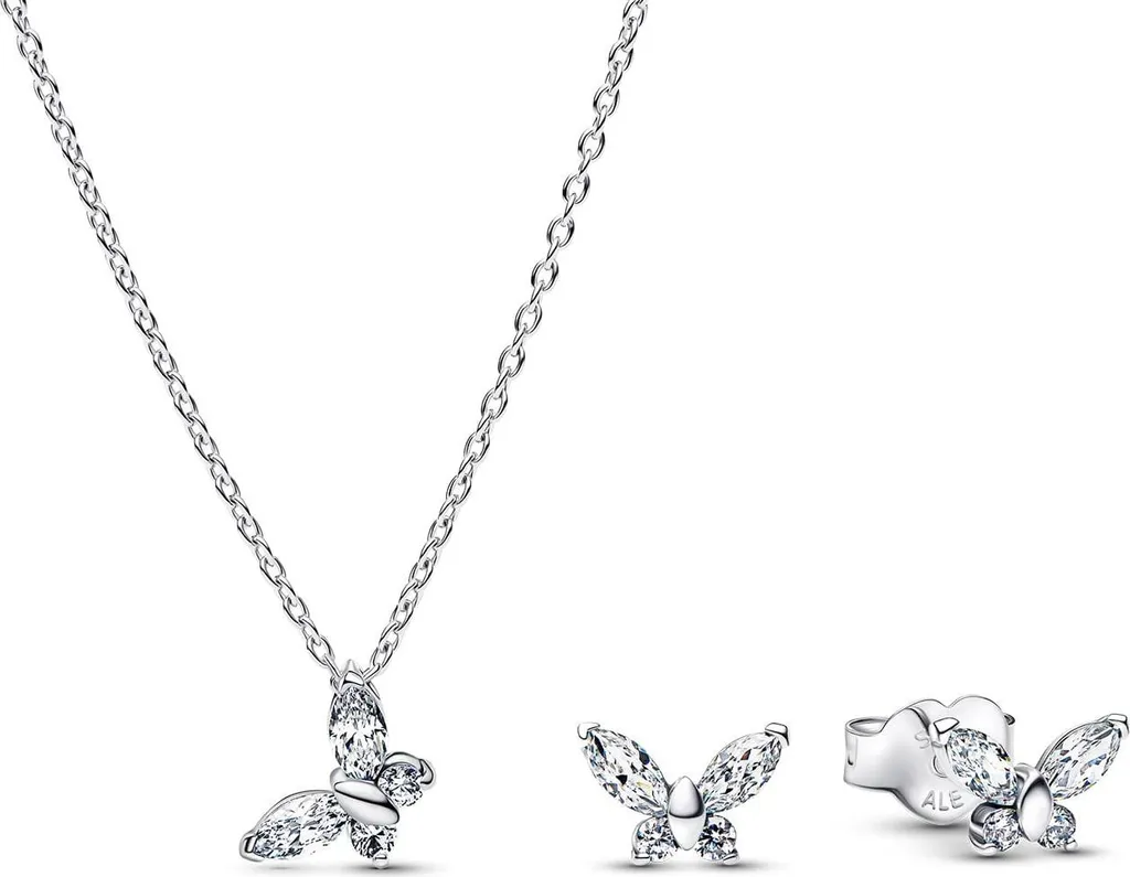 Pandora 21536 Set di gioielli da donna Collana e orecchini Farfalla Argento