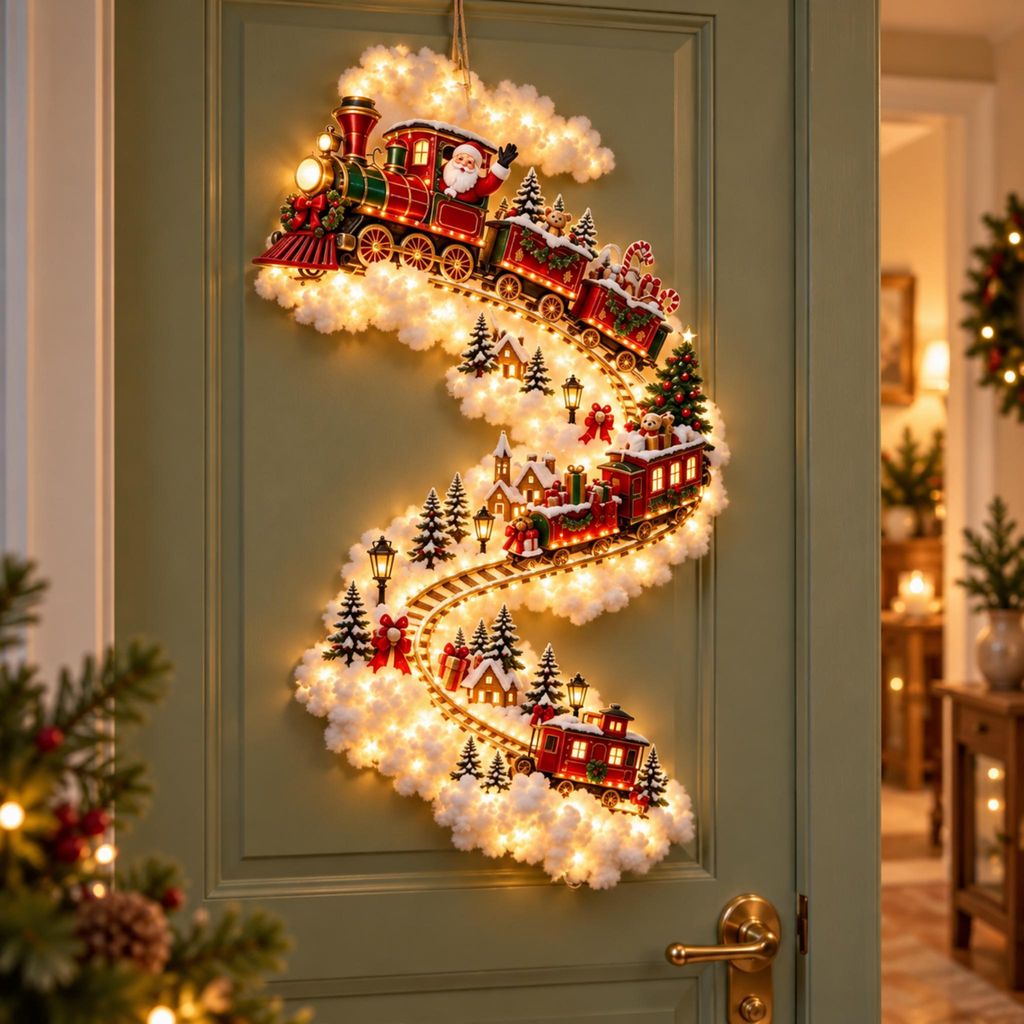 Weihnachtsdeko Weihnachtszug mit LED Lichterkette, 3D Produktbild 