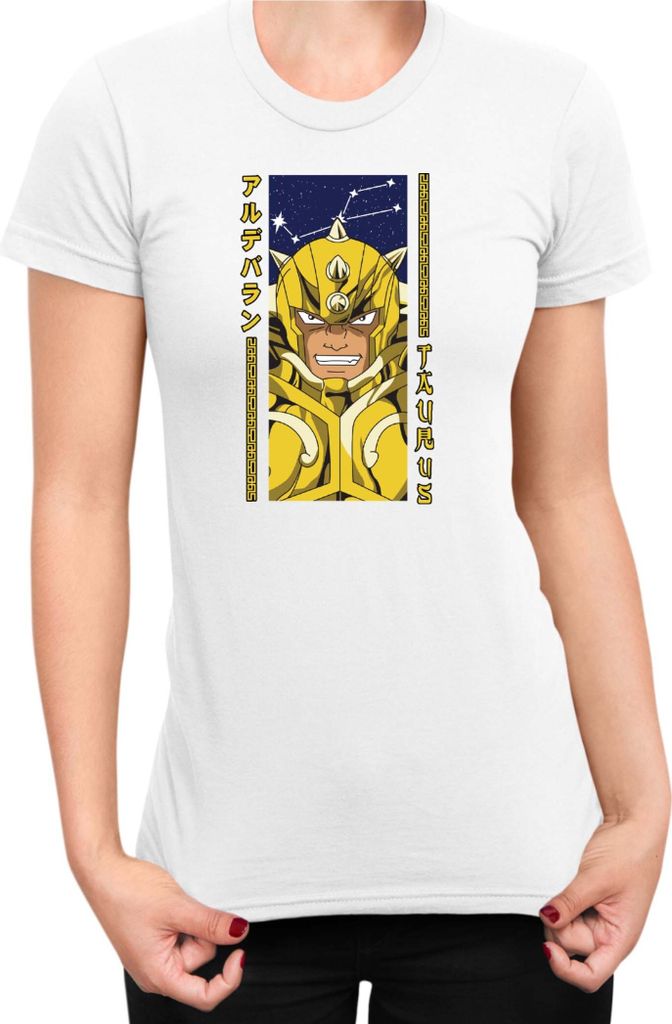 Damen T-Shirt Japan Anime Manga Saint Anime Seiya Taurus Taurus, Lady XS / Weiß