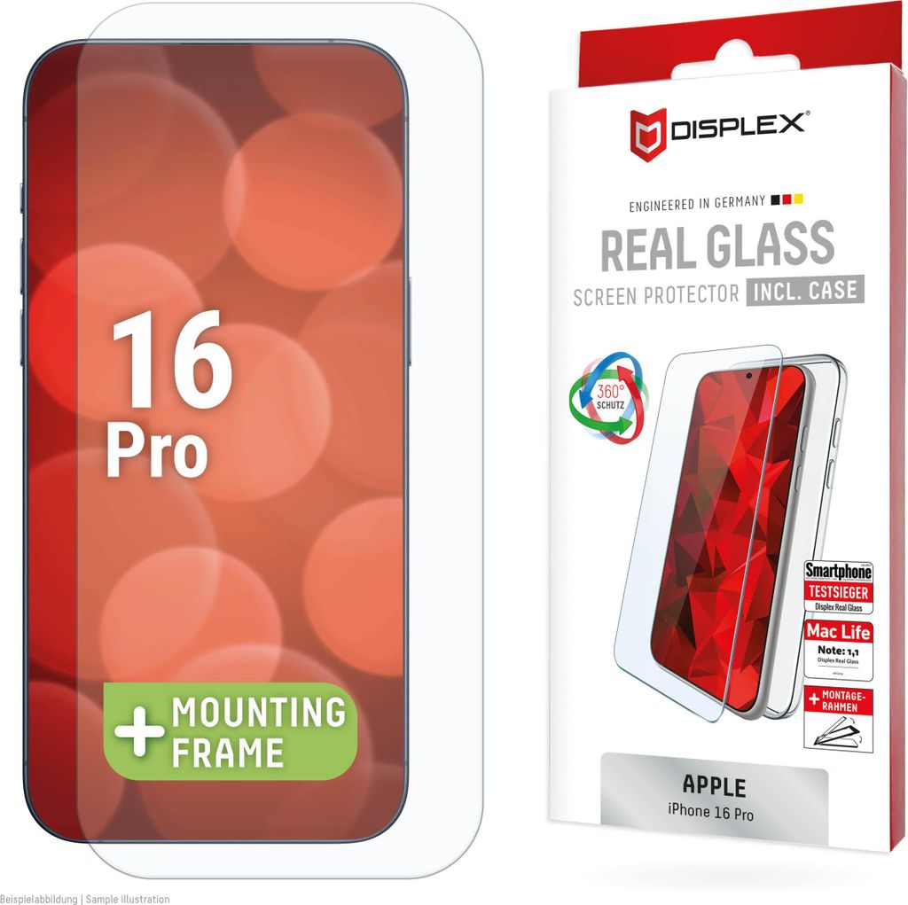 DISPLEX Real Glass + Case iPhone 16 Pro