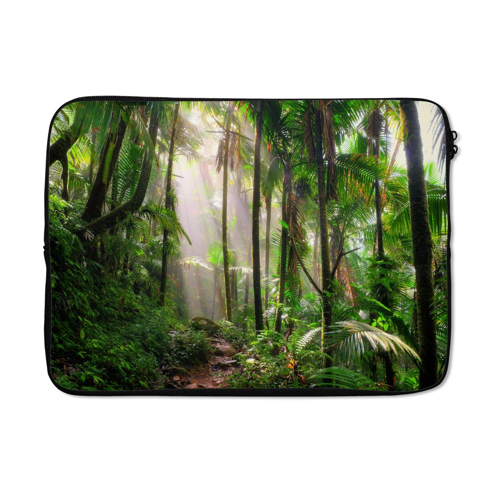 MuchoWow Laptop Hülle 13 Zoll Dschungel - Palme - Kröte - Jungen - Mädchen - Kinder Laptoptasche - Laptophülle - Sleeve - Rundumschutz