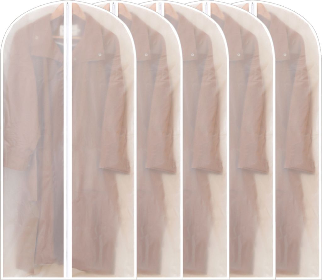 5 Stück Staubbeutel, transparente Staubschutzhülle für Kleidung, wasserdicht, staubdicht, schimmelresistent, faltenfrei, Aufbewahrungstasche