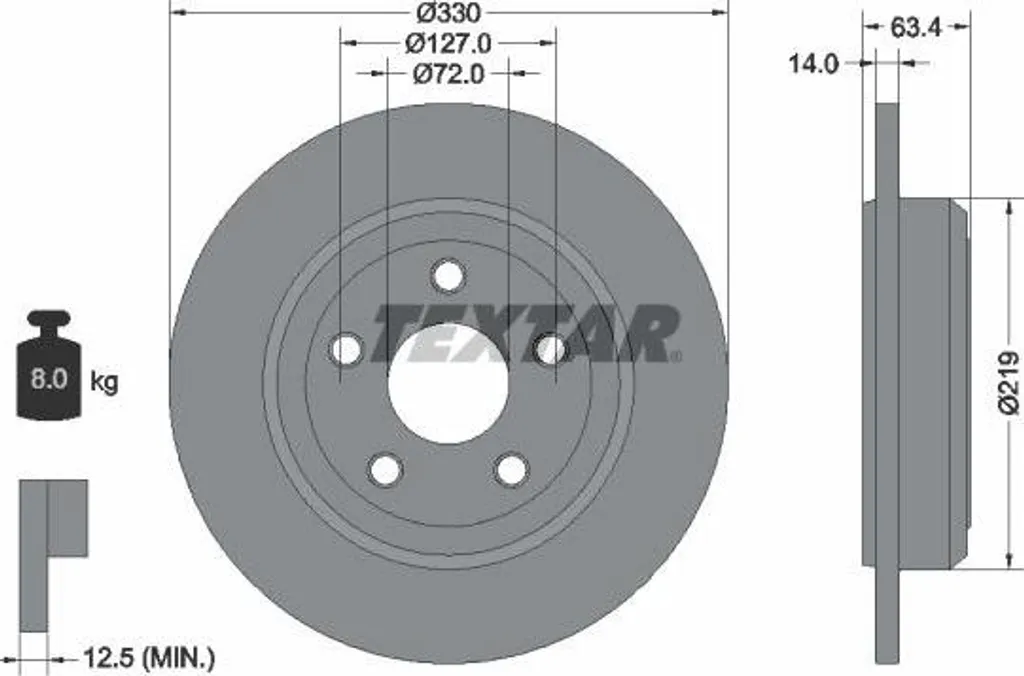 Disque de frein ventilé Textar 92274703 performance Jeep Cherokee