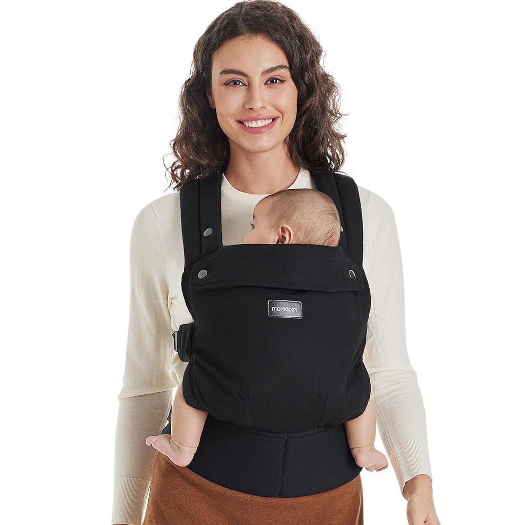 Momcozy Babytrage aus 100% Baumwolle – Baby Carrier für Kleinkind (3-24 Monate, 3,2-20 kg) · Ergonomische M-Position · X-Rücken · Taillengur...