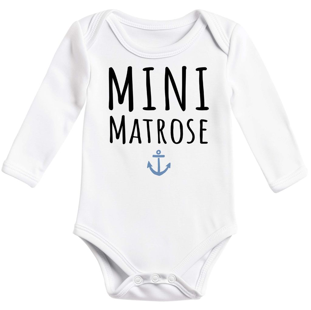 Baby Body langarm Aufdruck Mini Matrose Anker Grafik Print Babykleidung Bedruckt Baumwolle Jungen & Mädchen MoonWorks
