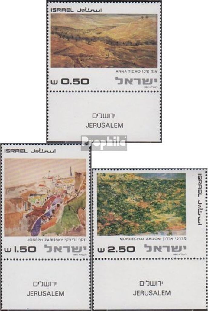 Briefmarken Israel 1981 Mi 843-845 mit Tab (kompl.Ausg.) postfrisch Gemälde von Jerusalem