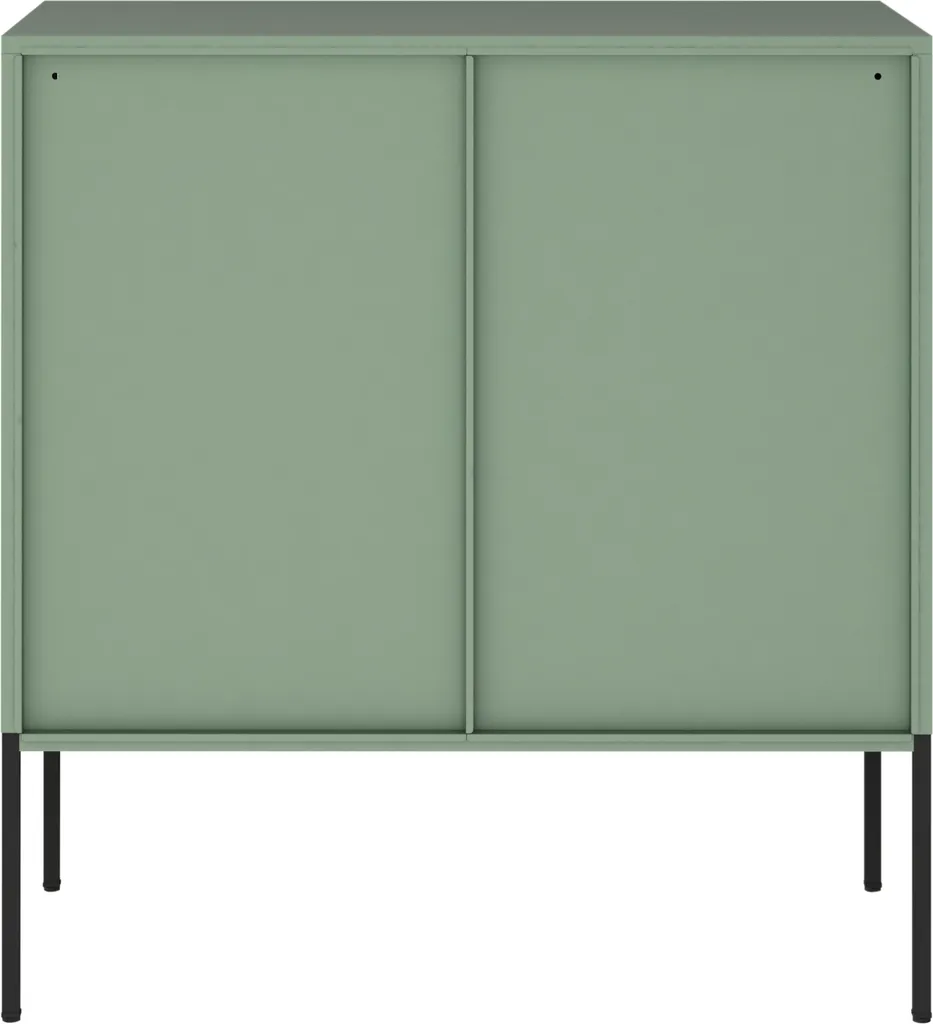 Buffet bas vert Eidsvoll 80cm avec portes vitrées effet cannelé - 10
