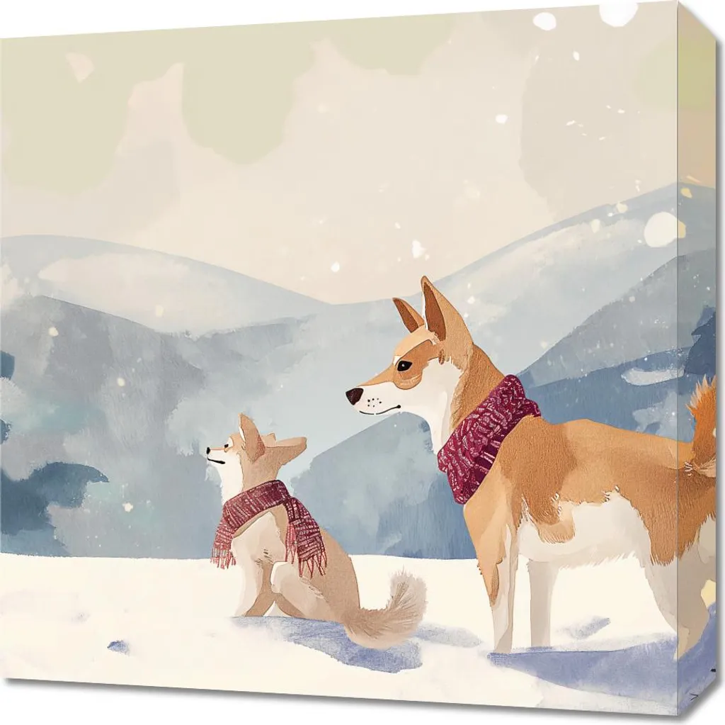 Quadro Tela 50x50 cm Compagni della neve | Stampa HD Professionale