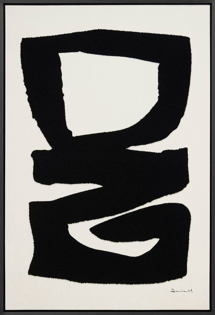Dan Hobday - Gerahmte Plakette "Abstract I", aus Holz PM11636 (95 cm x 65 cm) (Schwarz/Cremefarbe)