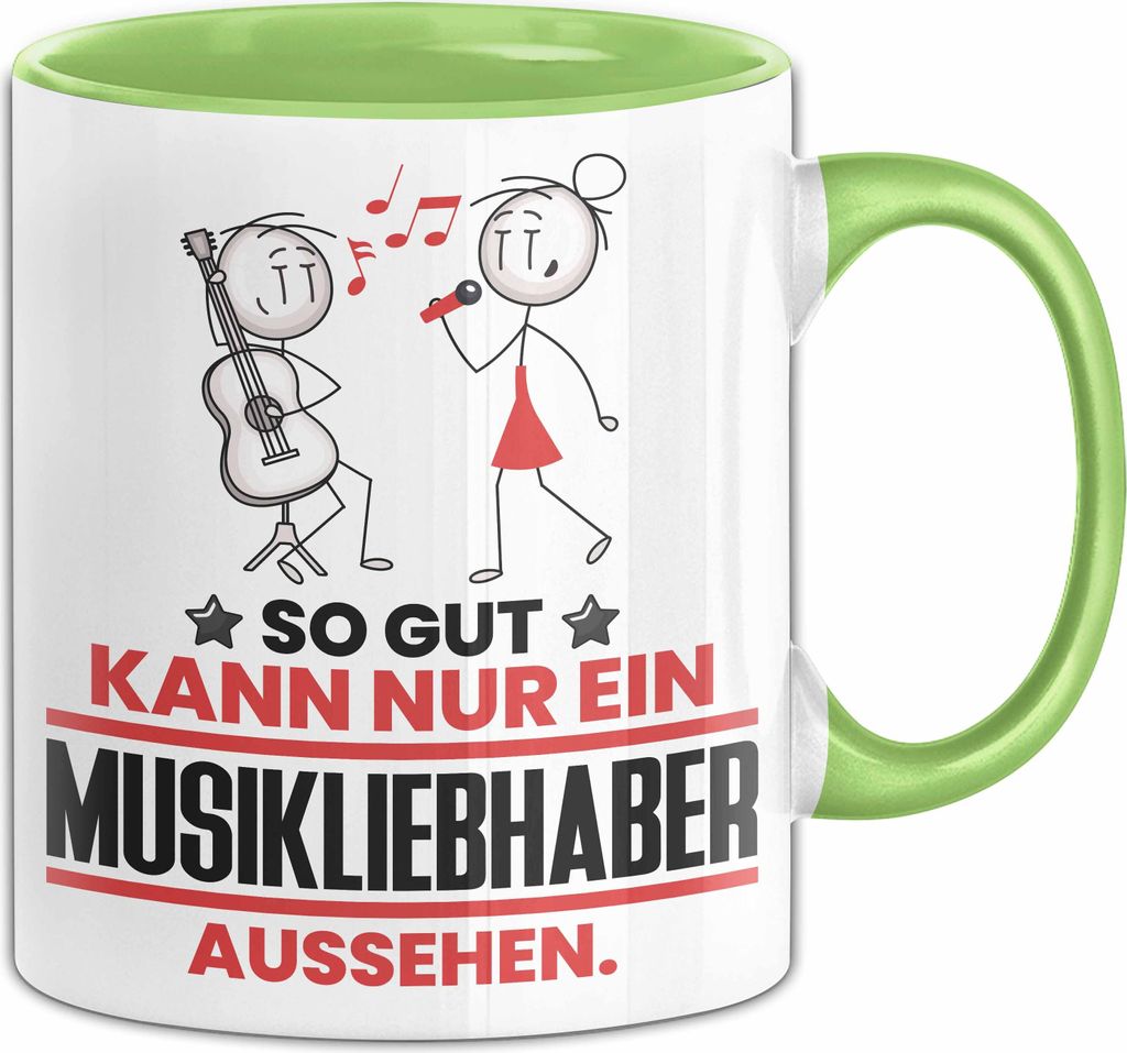 Musikliebhaber Geschenk Tasse So Gut Kann Nur Ein Musikliebhaber Aussehen Geschenkidee Kaffee-Becher (Grün)