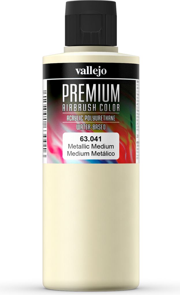 Premium Color Pearl & Metallics Vallejo 63041 Metallic Medium 200ml Airbrush Acrylfarbe