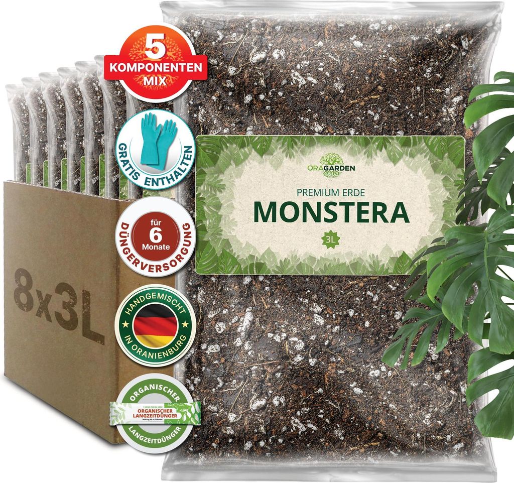 OraGarden Premium Monstera Erde 24 Liter