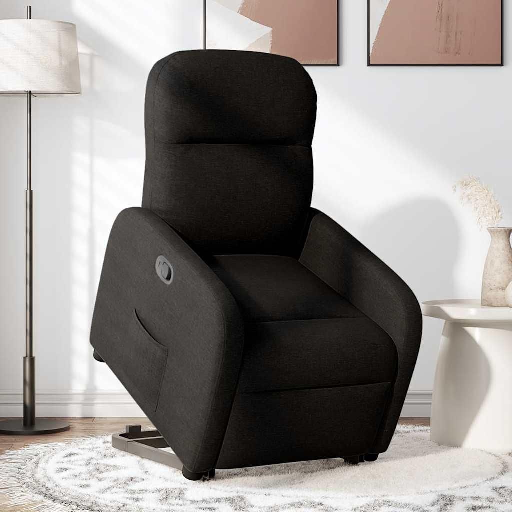 vidaXL Relaxsessel mit Aufstehhilfe Schwarz Stoff