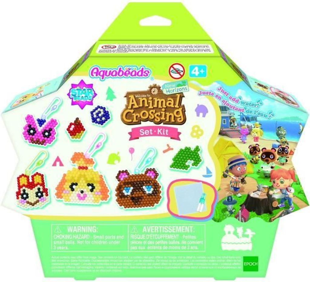 Aquabeads Animal Crossing: New Horizons Set, 800 Perlen, Verschiedene Formen und Farben, Wasserperlen, Bastelset ab 4 Jahren