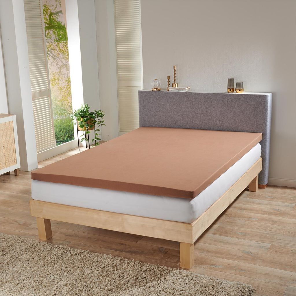 Bettwaren-Shop Jersey-Elasthan Topper Spannbettlaken Multi-Stretch 140x200 - 160x220 cm cappuccino