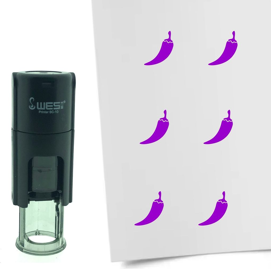 CombiCraft Selbstfärbender Stempel 'Chilischote' in der Farbe Lila, Ø10mm